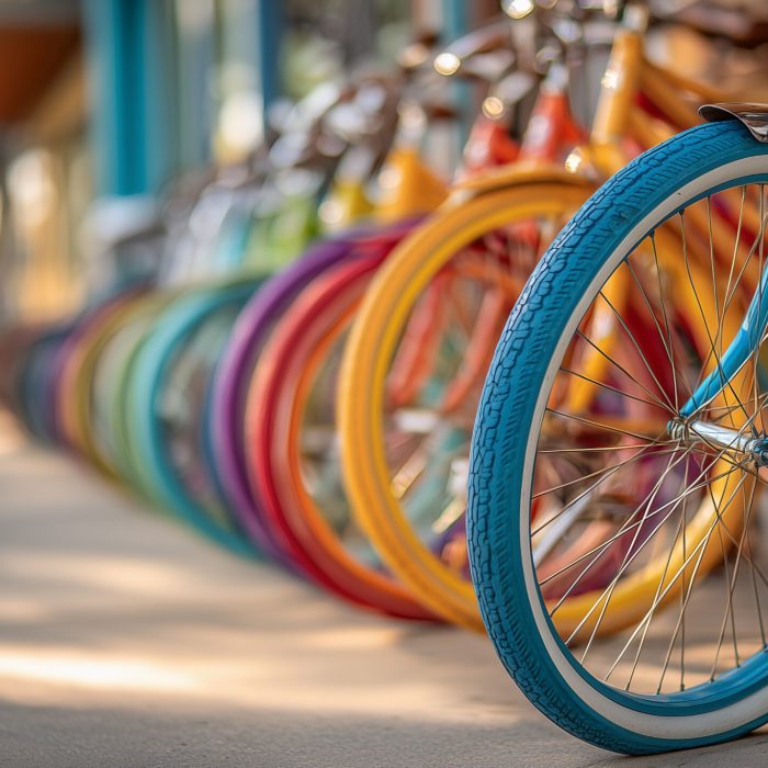 Kolorowe rowery miejskie jako inspiracja do malowania ram rowerowych